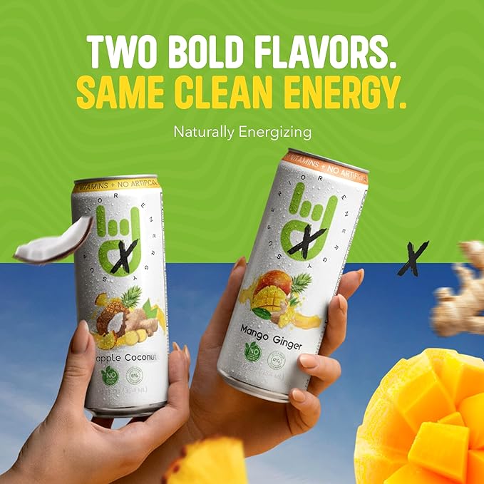 Superior Energy Electrolytes Drink Zero Calories – Energy Drink Zero Sugar – Pineapple Coconut Flavor 90mg Natural Caffeine – Pack of 12 (12 fl oz each)