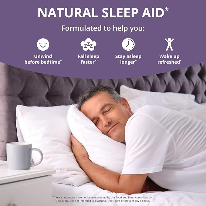 NuBest Sleep Xtra | Supports Healthy Sleep for Adults | Vitamin B6 Melatonin Ashwagandha Chamomile Valerian &amp More - Non Habit-Forming | 60 Vegan Capsules |1 Month Supply