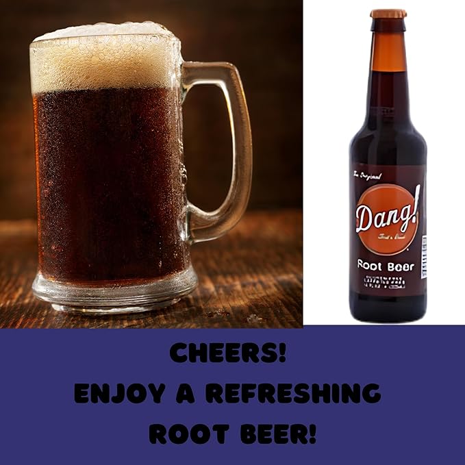 Dang Root Beer | Delicious Root Beer with Real Cane Sugar | 12 oz Glass Bottles with Crazy Soda Pop Bottle Opener (12 Pack)