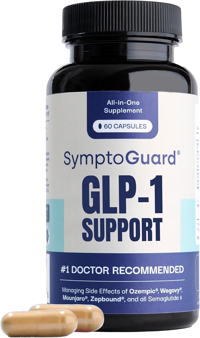 Natural GLP-1 Supplement Support Vitamin for Digestive Comfort and Energy Levels with Pre and Probiotics Vitamin D3/B12 Chromium and Ginger Root – 60 Capsules (30 Day Supply)