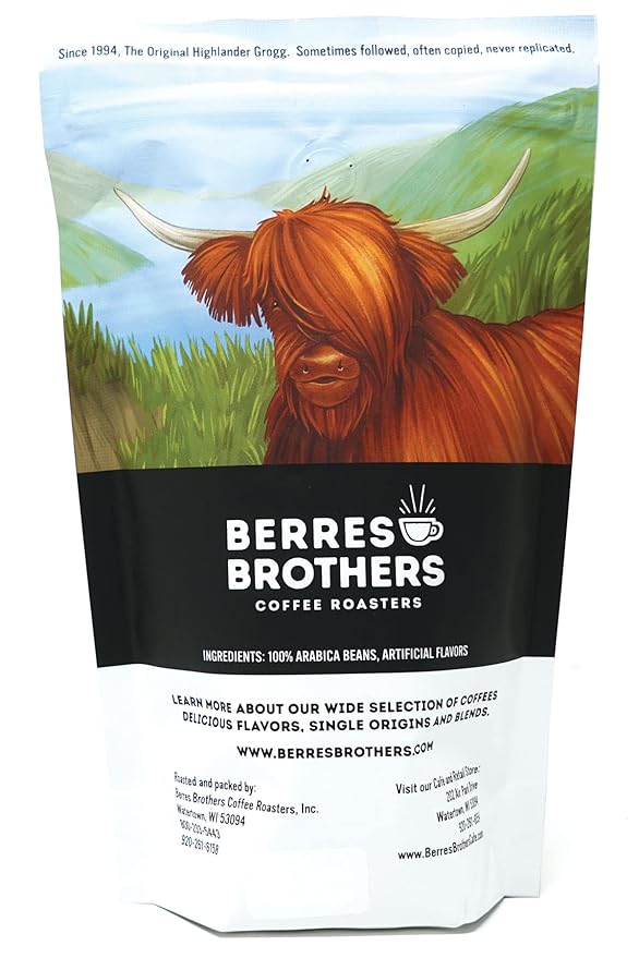 Berres Brothers Highlander Grogg Decaffeinated Flavored Coffee 2 Pound Ground Package Medium Roast