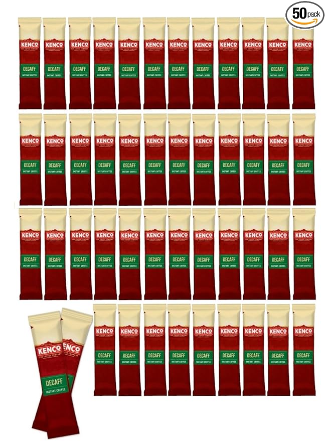 50x Kenco Decaf Instant Coffee Sachets Each Stick 1.8g (SOLD LOOSE)