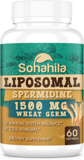 Spermidine Supplement 15 MG - 99% Purity High Absorption 1500 MG Fermented Wheat Germ Extract with Zinc &amp Thiamin Spermidine for Men &amp Women - Cellular Renewal Aging Defense Energy 60 So