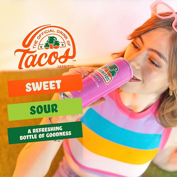 Jarritos Variety Pack of 16-12 oz Cans Authentic Mexican Soft Drink 8 Cans of Refreshing Guava Flavor and 8 Cans of Refreshing Pineapple Flavor