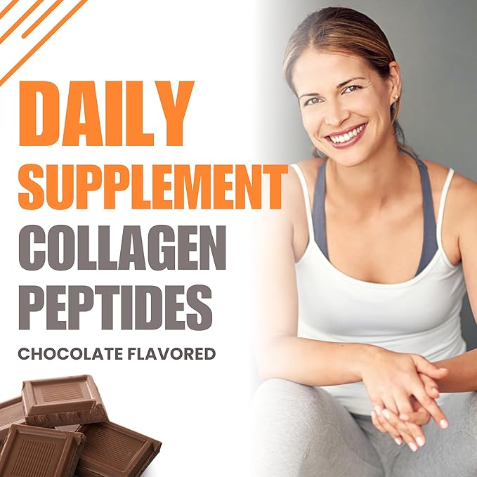 LHA Collagen Peptides Powder Chocolate Flavor Dietary Supplement for Skin Hair Nails Bone &amp Joint Support 10 oz