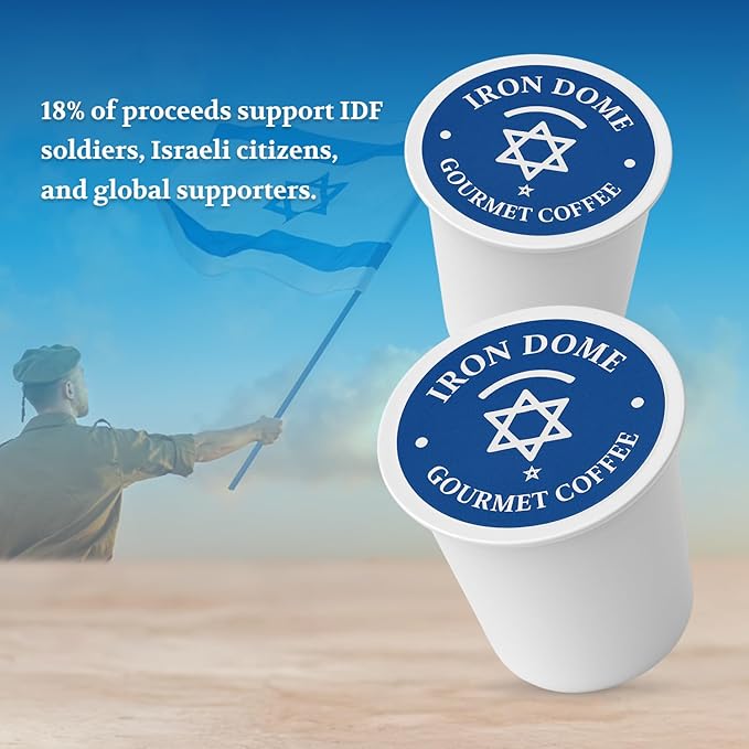 Iron Dome Coffee – Sabra Spirit Dark Roast Coffee Pods – Bold &amp Full-Bodied Flavor – Freshly Roasted Dark Roast K Cups Coffee – 12 Count