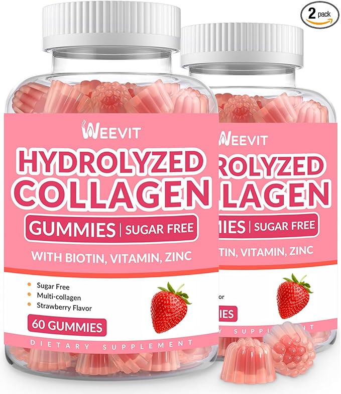 Sugar Free Collagen Gummies for Women Collagen Protein Type IIIIIIVX with Biotin Vitamin C D B12 Hydrolyzed Collagen Peptides Gummies for Immune Digestion Skin Hair Nails Energy Bone