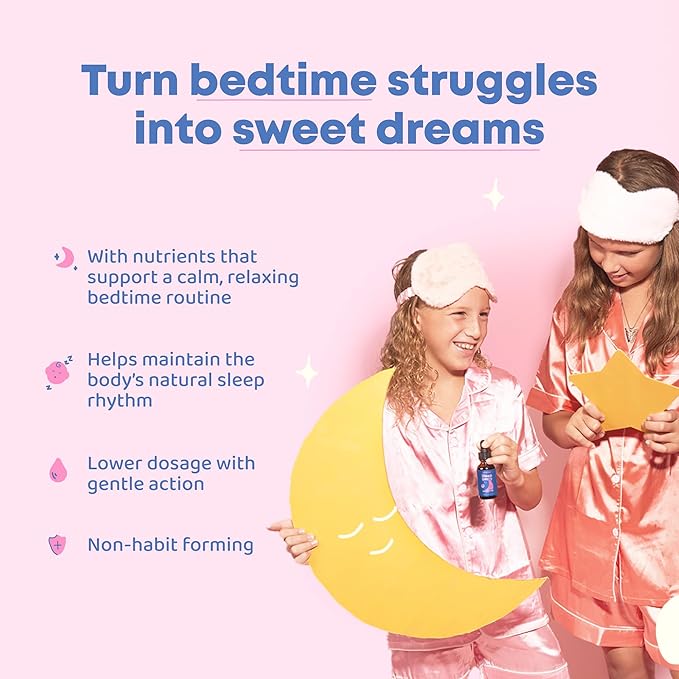 JoySpring Melatonin 1MG for Kids | 5HTP &amp L-Theanine – Sugar-Free Liquid Melatonin for Kids &amp Teens – Child-Friendly Sleep Supplement (1 fl oz)