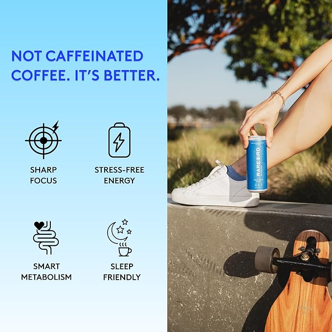 Rarebird Px Cold Brew Coffee Unsweetened 12 fl oz Cans (Pack of 12) Smooth Balanced Energy from Px Specialty Grade Coffee Beans Ready-to-Drink