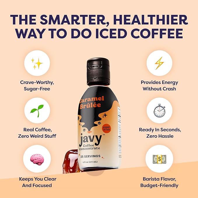 Coffee Concentrate - Limited Release Flavors - Cold Brew Coffee Perfect for Hot or Iced Instant Coffees Hot Drinks Cold Brew Concentrate 35 Servings - Caramel Brulee