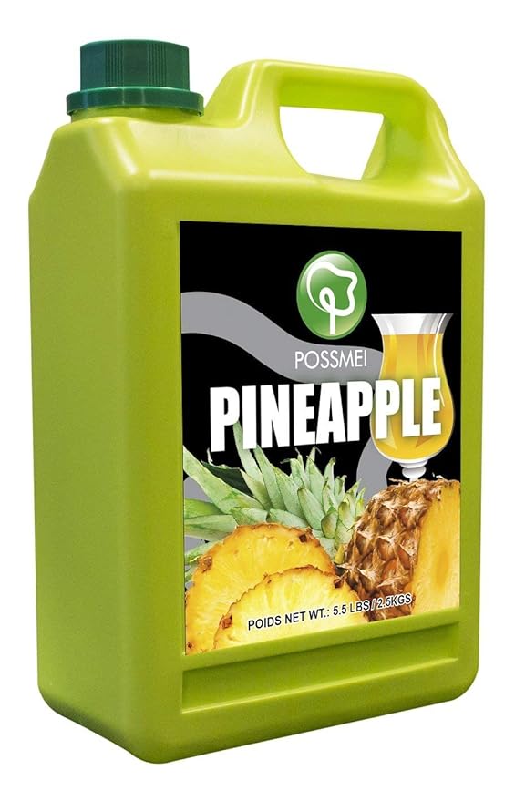 Possmei Pineapple Flavored Syrup 5.5 Pound Plastic Jar 2 Pack