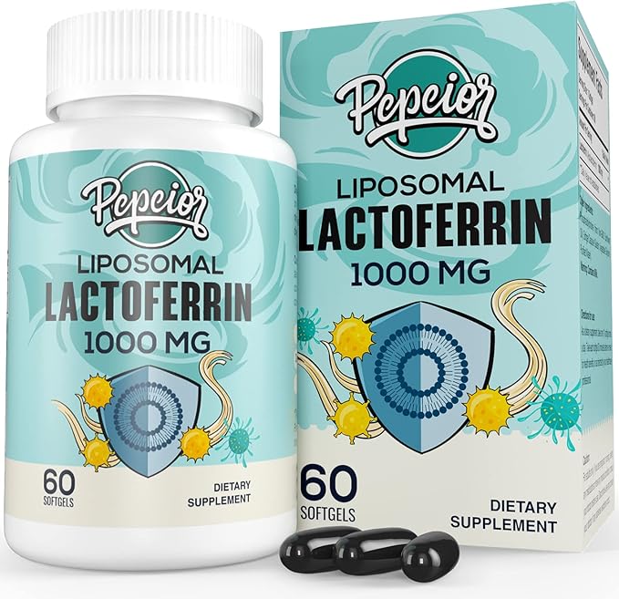 Liposomal Bovine Lactoferrin 1000 mg - Higher Absorption - for Iron Absorption &amp Immune Function Lactoferrin Supplements for Adults 60 Softgels