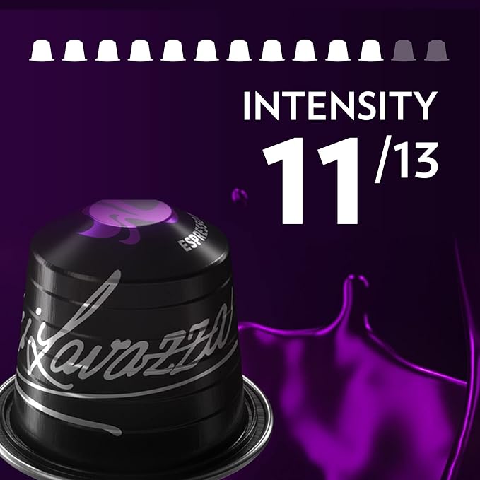 Lavazza Espresso Maestro Intenso Aluminum Capsules Compatible with Nespresso* Original Machines Medium-Dark Espresso Roast Arabica and Robusta (60 Capsules)