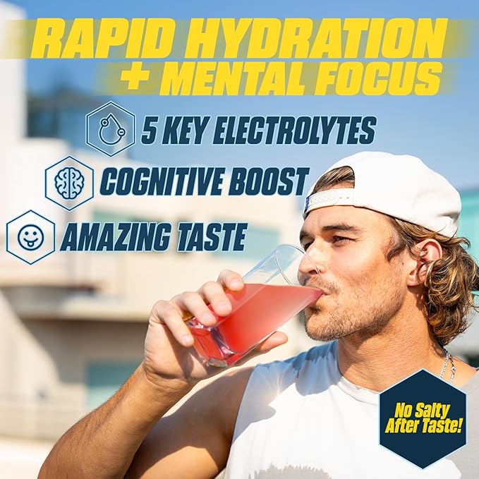 G Fuel Electrolytes Powder for Instant Hydration and Focus | Sugar Free Strawberry Flavor Electrolyte and Nootropic Drink Mix to Sharpen Mental Focus 20 Servings