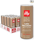 illy Ready To Drink Latte Macchiato Cold Brew Coffee Cans 100% Arabica Premium Italian Coffee 8.45oz 12 Pack