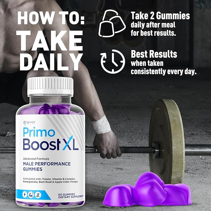 (2 Pack) Primo Boost XL Gummies Official Primo Boost XL Gummys with All Natural Ingredients Advanced PrimoBoost Health &amp Wellness Formula with Max Strength Active Lifestyle Vitamins (120 Gummies