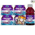 Ocean Spray Cran Grape Fruit Juice Drink 10 fl oz Plastic Bottles 24 Pack + 2 Reusable Snack Bags by KOOL8SHOP Infinite Deals