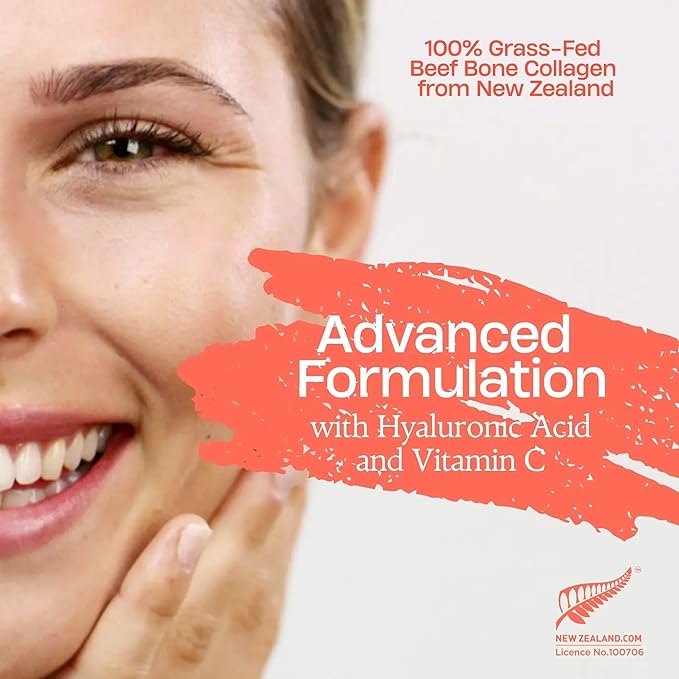FREZZOR Collagen Peptides Powder Reduces Fine Lines &amp Wrinkles Stronger Hair &amp Nails Promotes Youthful Flexibility &amp Mobility 100% New Zealand Hydrolyzed Beef Bone Collagen 7.9 OZ (1