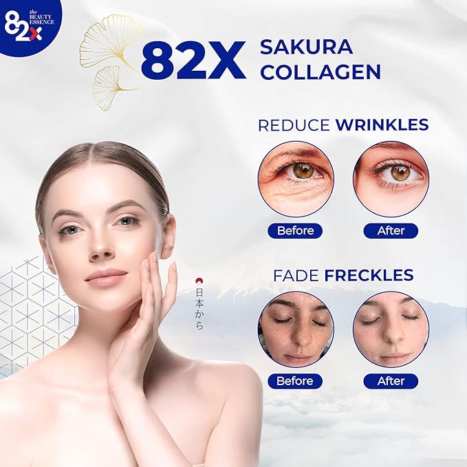 82X Collagen Premium - Marine Collagen Drink - Collagen Peptides Liquid Drink for Skin Hair Nails from Japan with 82 Fermented Plants Vitamins Minerals &amp Supplements
