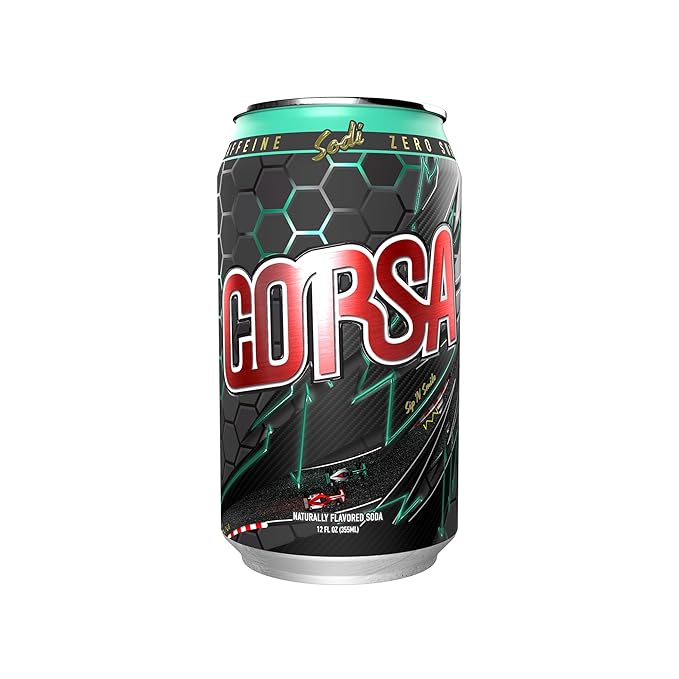 Sodi | Better For You Sparkling Soda Pop | Corsa | Zero Sugar | Zero Caffeine | Zero Colors or Dyes | Gluten Free | Naturally Flavored | 12fl oz Pack of 12 (12pk Corsa)