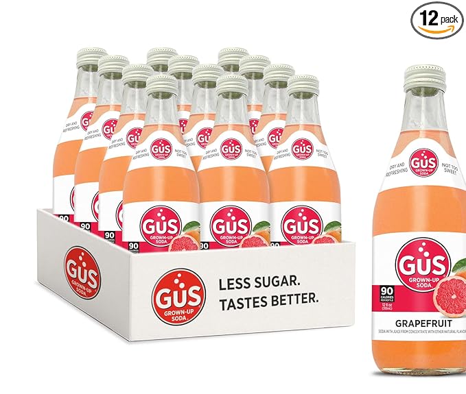 GuS Soda - Star Ruby Grapefruit - 12 oz (12 Glass Bottles)