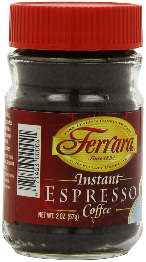 Ferrara Instant Espresso Coffee 2-Ounce Glass Jars (Pack of 6)