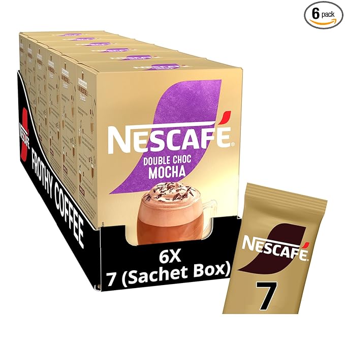 NESCAFÉ MOCHA Double Choco Instant Coffee Sachets x7 (Pack of 6 Total 42 Sachets)