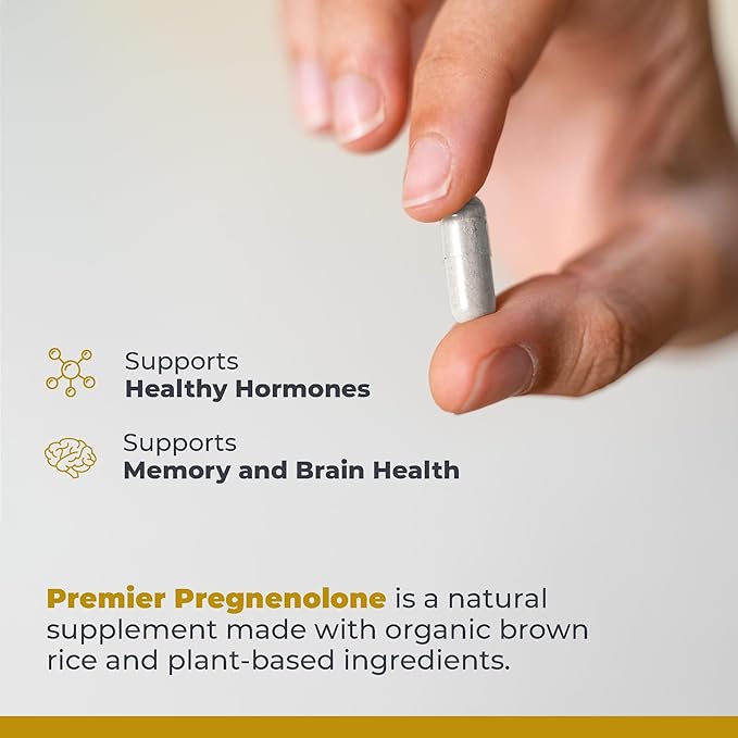 Premier Research Labs Premier Pregnenolone - 100mg Pregnenolone for Hormone Support Precursor to Progesterone Testosterone Estrogen Pregnenolone Supplement for Women &amp Men - 60 Vegetarian Caps