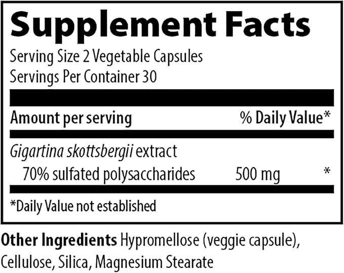 Vibrant Health Gigartina Red Marine Algae Plant-Based Immune Support 60 Capsules