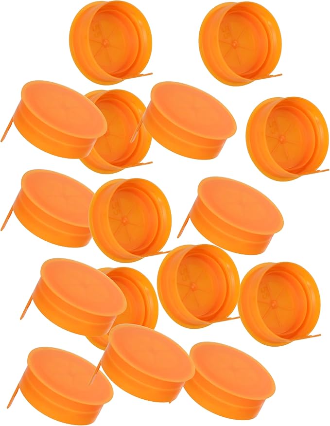 FIJIAN MADE Half Gallon Jugs Bottles (Pack Of 20 x 64 Oz) with Orange Snap On Cap – Great for Homemade Juices Milk Smoothies Tea and Other Beverages - Food Grade BPA Free