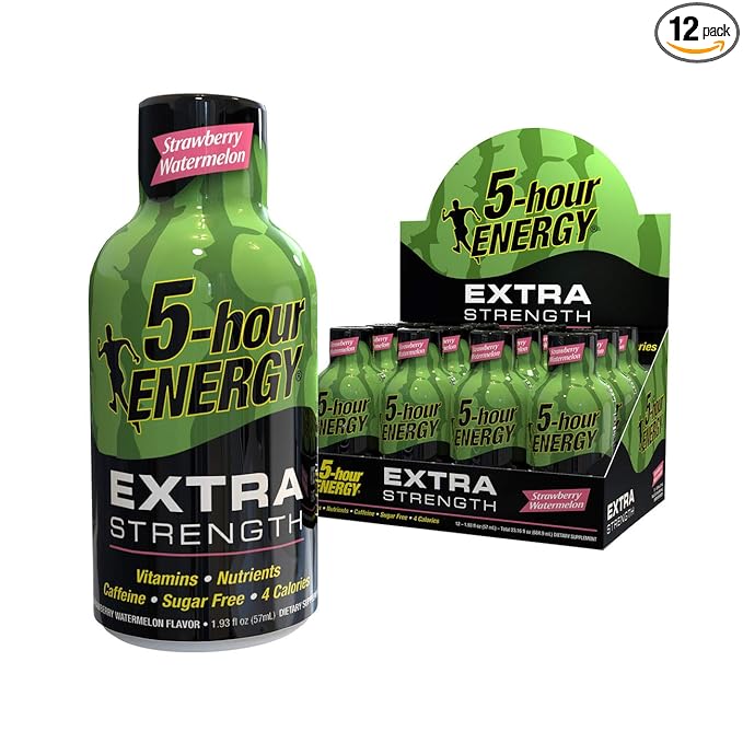 5-hour ENERGY Shot Extra Strength Strawberry Watermelon 1.93 Ounce 12 Pack