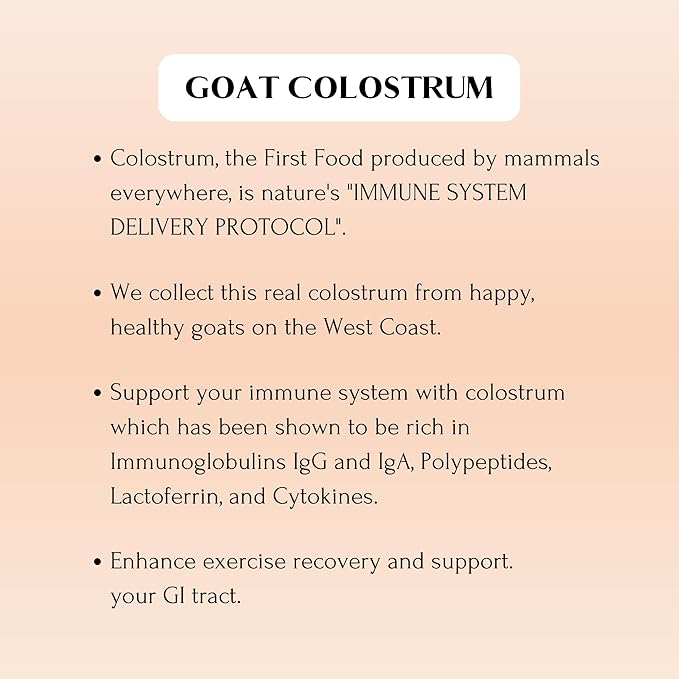 Mt. Capra Goat Colostrum | for Healthy Immune System Gut and Athletic Performance | Grass-Fed High in Immunoglobulins | 17 Servings - 50 Grams