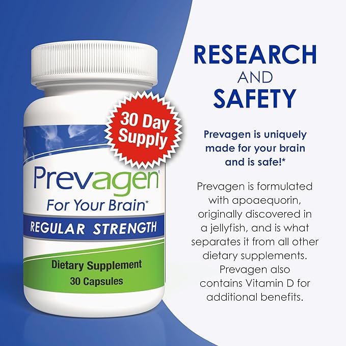 Prevagen Regular Strength - 90 Capsules (3 Month Supply) | Formulated for Your Brain | 10mg of Apoaequorin Plus Vitamin D3 with 7-Day Pill Minder