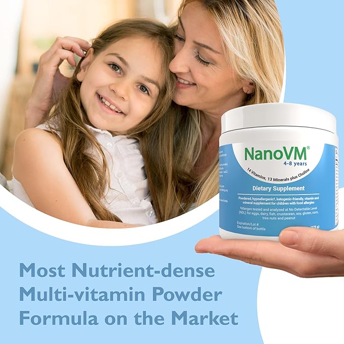 4-8 Years Allergen-Free Kids Multivitamin Unflavored Powdered Vitamins Multivitamin Powder with 14 Vitamins &amp 13 Minerals Low-Carbohydrate Vitamin Supplements 275g - Solace Nutrition