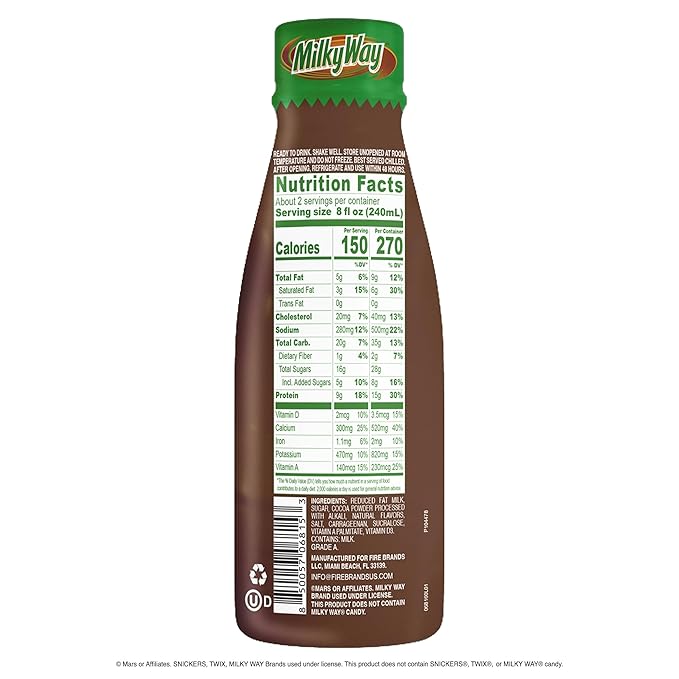 MilkyWay™ Chocolate Milk - Packed with the flavors of creamy caramel smooth nougat and rich milk chocolate. Pack of 12 14 oz Bottles
