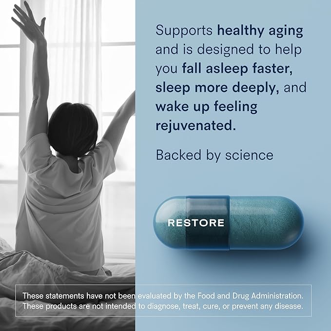 Tally Health Super NAD+ Bundle - Restorative Sleep + Cellular Energy &amp DNA Repair with Restore (30-Day Supply 90 Caps) + NAD+ (30-Day Supply 60 Caps)
