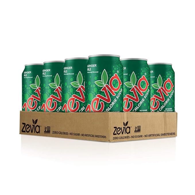 Zevia Zero Calorie Ginger Ale Soda Cans (24 Pack of 12 oz + 12 Pack of 16 oz)