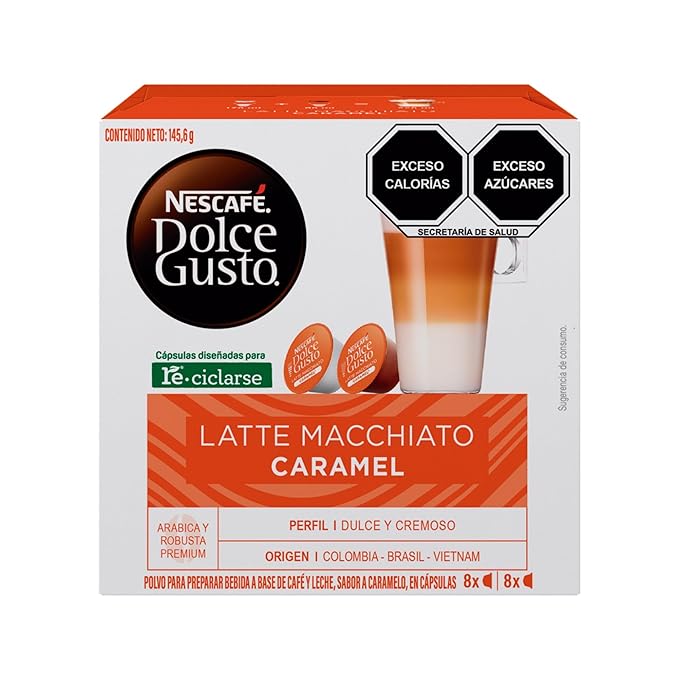 Nescafe Dolce Gusto Coffee Capsules Caramel Latte Macchiato 48 Single Serve Pods (Makes 24 Specialty Cups) 48 Count