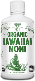 Healing Noni - 1-Pack Plastic Bottle 32oz - 100% Pure Hawaiian Organic Noni Juice - USDA Certified Organic
