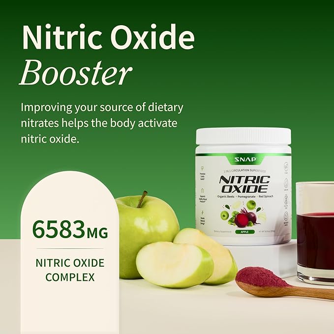 Snap Supplements Organic Beet Root Powder Nitric Oxide Supplement for Men &amp Women Red Spinach &amp Pomegranate Supports Healthy Energy &amp Blood Pressure Already in Normal Range 30 Servings