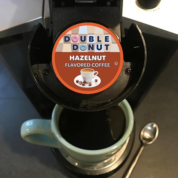 Double Donut Coffee Hazelnut Coffee in Single Serve Coffee Pods for all Keurig Coffee K Cups Brewers from Double Donut 80 cups