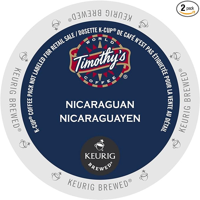 Timothy's World Coffee Nicaraguan Fair Trade K-Cup Portion Pack for Keurig K-Cup Brewers 24-Count (Pack of 2)