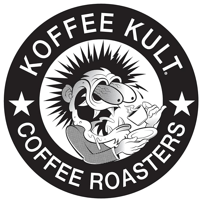 Koffee Kult Half Caff Coffee Whole Bean Dark Roast Half Caffeine Decaf Low Acid Naturally Decaffeinated (32oz Ground)