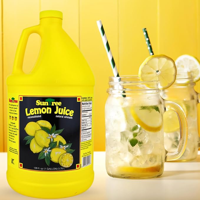 SunTree Lemon or Lime Juice RTU – Reconstituted 100% Juice for Restaurants Bars &amp Food Processing – 32 oz PET Bottles or 1 Gallon Jugs – Ideal for Lemonade Marinades Baking Dressings Sauces