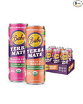 Babe Organic Yerba Mate Energy Drinks | NO SUGAR ADDED with 150mg Plant-Based Caffeine | Natural Yerba Mate Tea with No Crash No Jitters - Peach Mango &amp Passion Dragon (6 x 12oz Cans)