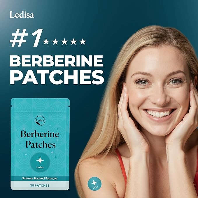 Berberine Patches | Berberine Patch with L-Glutamine Garcinia Cambogia Resveratrol for Women &amp Men | 30 Days Supply