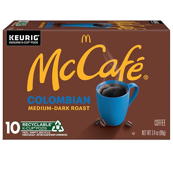McCafe Colombian Single Serve Coffee Keurig K-Cup Pods Medium Roast 60 Count (6 Packs of 10)