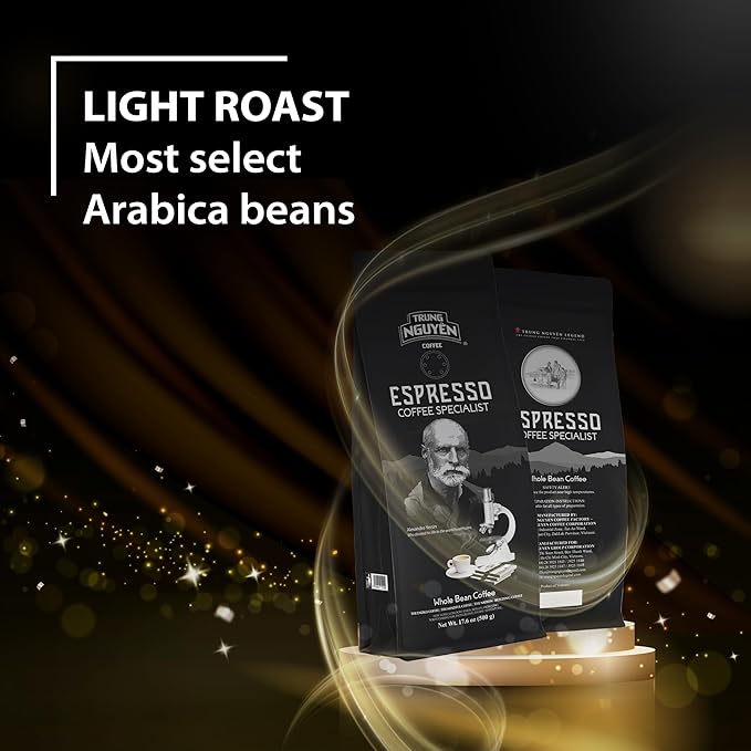 TRUNG NGUYEN LEGEND Espresso Specialist Arabica Coffee Bean - Bag 17.6 Oz/500gr Light Roast Whole Beans Full Coffee Beans Smooth and Balanced Taste