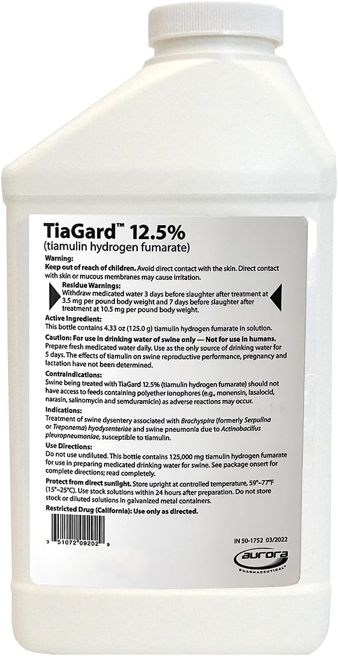 Aurora TiaGard 12.5% Liquid Concentrate Generic for Denagard 1L One Liter