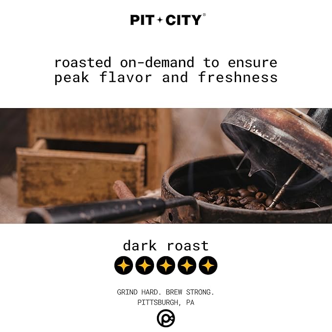 Pit City West End Signature Blend Dark Roast Whole Bean Coffee 12oz Bag - Full Bodied Roasted Nuts Caramel and Dark Chocolate Notes - Premium Small Batch Roasted - Pittsburgh